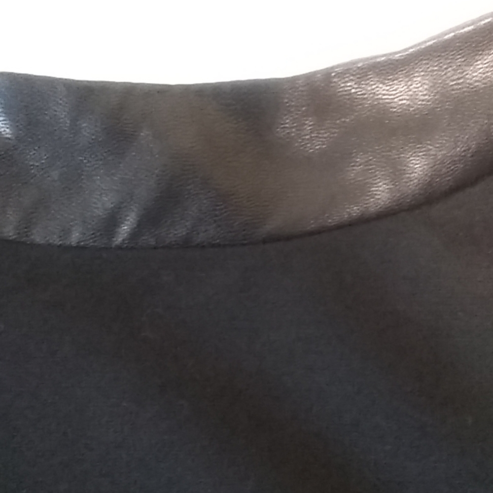 Lord & Taylor black dress w Faux leather trim - Picture 5 of 6